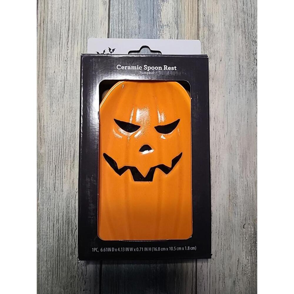 Way To Celebrate Halloween Pumpkin Spoon Rest Ceramic